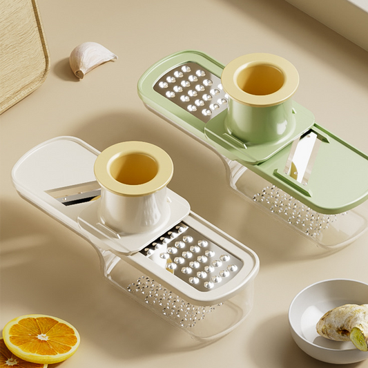 🔪 50% DE RÉDUCTION ! 🥔 Mandoline 3-en-1 avec Conteneur - Tranche, Râpe et Julienne en Toute Sécurité, Facile à Nettoyer 🥒📦