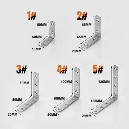Lot de 4 PCS Support d'angle en acier inoxydable - avec 30 PCS vis