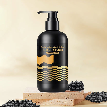 Crème hydratante et coiffante au caviar et à l'élastine pour cheveux bouclés