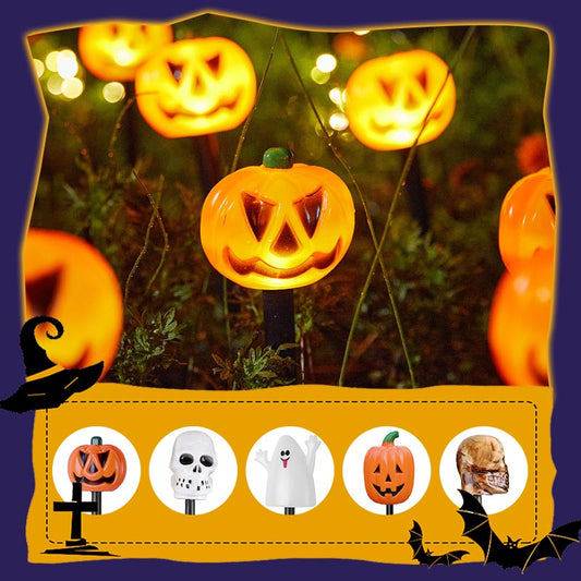 Lumière solaire pour jardin en forme de citrouille d'Halloween