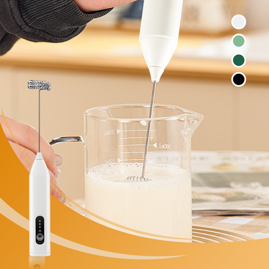 🥛⚡ACHETEZ 2, OBTENEZ 1 GRATUIT☕Mousseur Électrique pour Boissons – 3 Vitesses, USB & 400 mAh (Vert/Blanc/Noir, 22.5 cm)