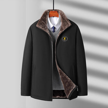 Veste chaude doublée en peluche pour homme