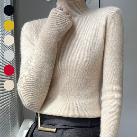 Pull mi-haut en maille avec doublure