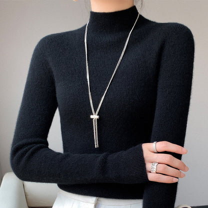 Pull mi-haut en maille avec doublure