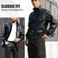 Veste décontractée en simili cuir boutonnée