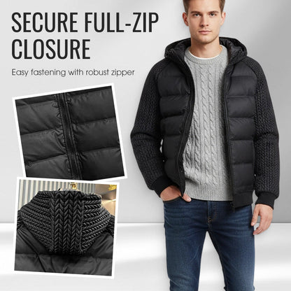 🧥 60% DE RÉDUCTION! ✨ Veste Coupe-Vent Rembourrée à Capuche pour Homme - Imperméable avec Isolation Chaude pour les Activités Extérieures ❄️🔧