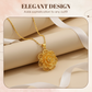 Élégant collier pendentif fleur doré