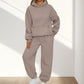 Ensemble 2 Pièces Décontracté avec Haut à Capuche à Manches Longues et Pantalon