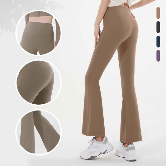 Pantalon de yoga skinny à taille haute, séchage rapide et bas évasés