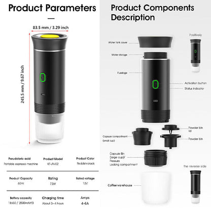 Machine à café à capsules rechargeable et portable ❄️