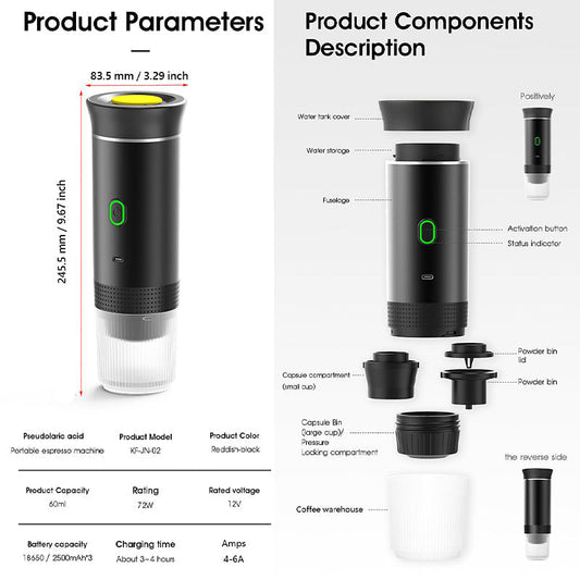 Machine à café à capsules rechargeable et portable ❄️