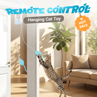Jouet interactif suspendu pour chat avec télécommande
