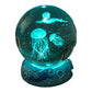 Lampe de nuit boule de cristal lumineuse avec socle en résine