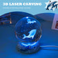 Lampe de nuit boule de cristal lumineuse avec socle en résine
