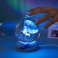 Lampe de nuit boule de cristal lumineuse avec socle en résine