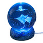 Lampe de nuit boule de cristal lumineuse avec socle en résine