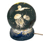 Lampe de nuit boule de cristal lumineuse avec socle en résine