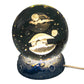 Lampe de nuit boule de cristal lumineuse avec socle en résine