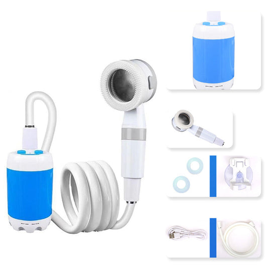🚿🏕️ PROMO FLASH 50% ! Douche Portable de Camping avec Pompe – Débit Réglable 2 Vitesses, Batterie 5000mAh, 1-2h Autonomie, Recharge USB, Parfaite pour Randonnée, Plage & Bivouac ✨