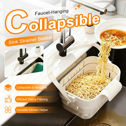 🧺 50% DE RÉDUCTION 🔥 Panier de crépine d'évier pliable suspendu au robinet – Design malin & gain de place – Idéal pour ranger éponges, brosses ou savon – s’installe en un clin d’œil, amovible et facile à nettoyer 🚰✨