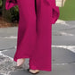 Deux-pièces pour femmes : Charmant top asymétrique & pantalon à jambes larges