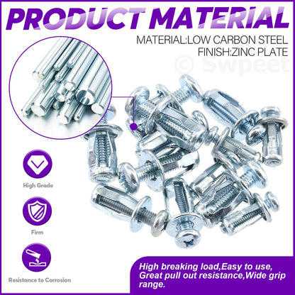 ❄️🔩 Chevilles métalliques pour cloisons sèches – Acier au carbone, expansion robuste, fixez étagères, meubles et décorations murales en toute confiance, sans percer dans le vide 🛠️💪