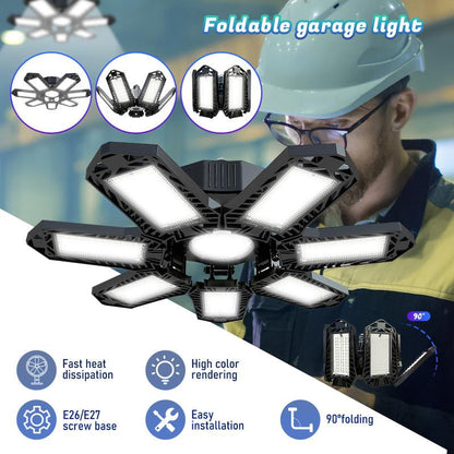 Éclairage de garage LED lumineux avec panneaux déformables