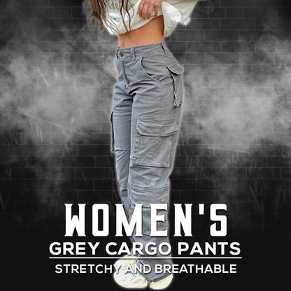 Pantalon cargo gris pour femme