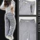 Pantalon cargo gris pour femme