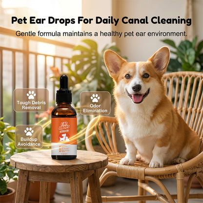 Gouttes auriculaires naturelles pour chiens et chats, contre les démangeaisons et l'accumulation de cérumen