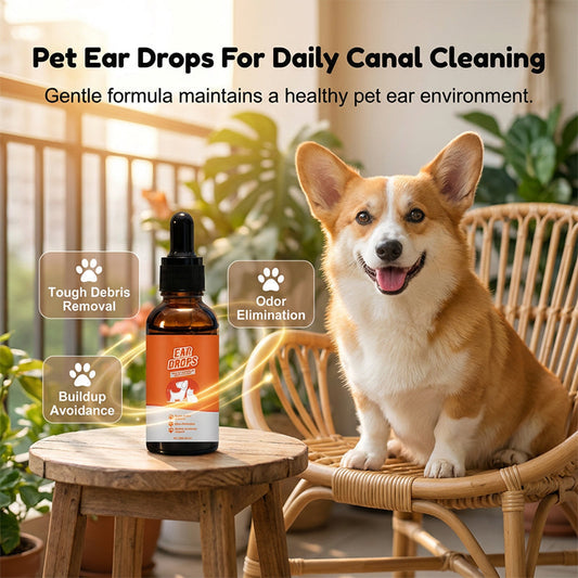Gouttes auriculaires naturelles pour chiens et chats, contre les démangeaisons et l'accumulation de cérumen