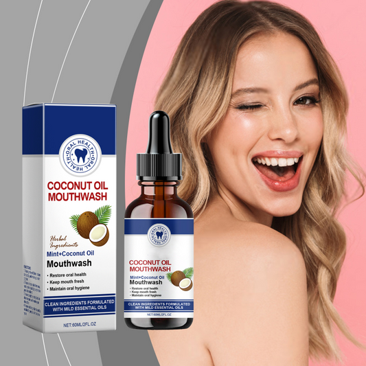 Bain de bouche concentré à l'huile naturelle de noix de coco et de menthe