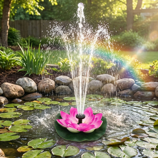 Pompe pour fontaine en forme de fleur de lotus à énergie solaire