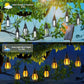 Nouvelles guirlandes lumineuses solaires à LED IP65, style « flammes », étanches, pour usage extérieur, avec capteur, pour jardins, cours et camping, angle de faisceau de 360°