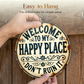 Panneau métallique vintage « Happy Place »