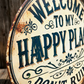 Panneau métallique vintage « Happy Place »