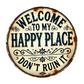 Panneau métallique vintage « Happy Place »