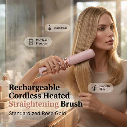 Brosse lissante chauffante sans fil rechargeable