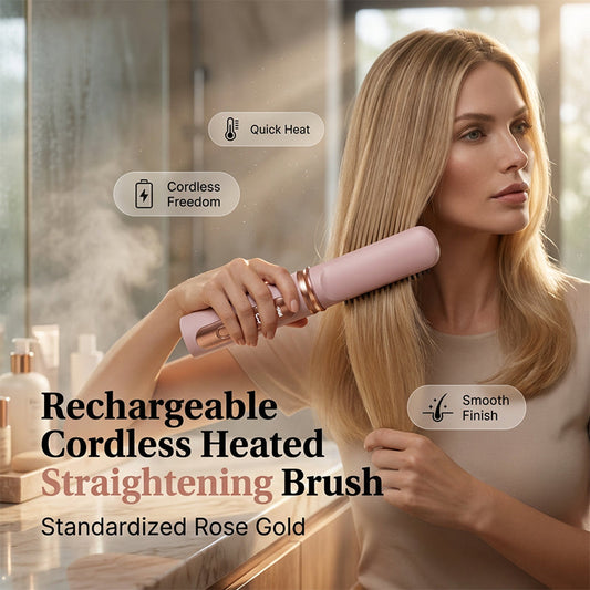 Brosse lissante chauffante sans fil rechargeable