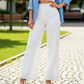 👖✨ Pantalon taille haute à jambes larges, tissu respirant et belle chute, style élégant pour tous les jours