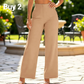 👖✨ Pantalon taille haute à jambes larges, tissu respirant et belle chute, style élégant pour tous les jours