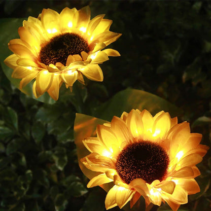 Lampes solaires de jardin étanches en forme de tournesol