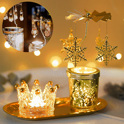 Porte-bougie parfumé rotatif de Noël