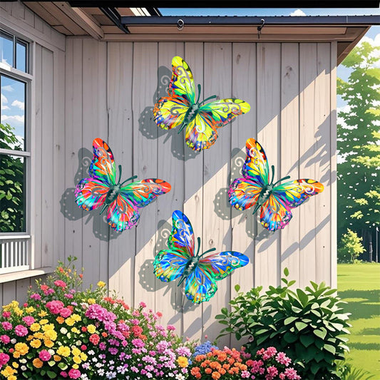 Décoration murale extérieure papillon en métal