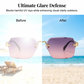 Lunettes de soleil rectangulaires sans monture pour hommes et femmes