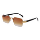 Lunettes de soleil rectangulaires sans monture pour hommes et femmes