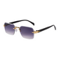 Lunettes de soleil rectangulaires sans monture pour hommes et femmes