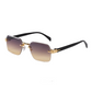 Lunettes de soleil rectangulaires sans monture pour hommes et femmes