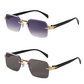 Lunettes de soleil rectangulaires sans monture pour hommes et femmes