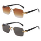 Lunettes de soleil rectangulaires sans monture pour hommes et femmes